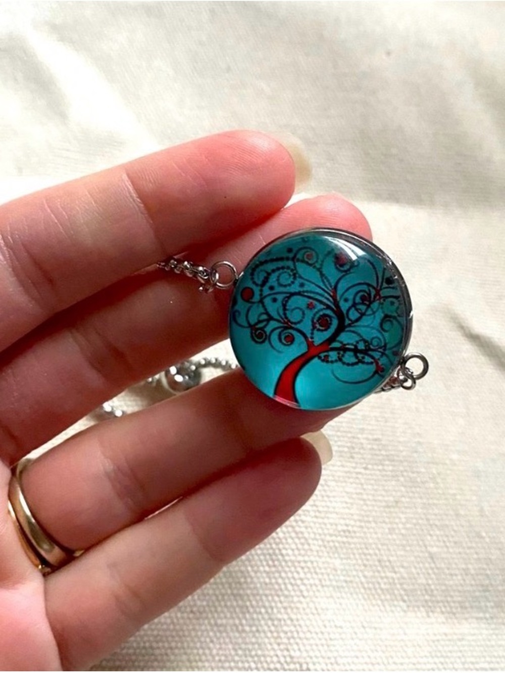 Turquoise Tree of Life Pendant Bracelet